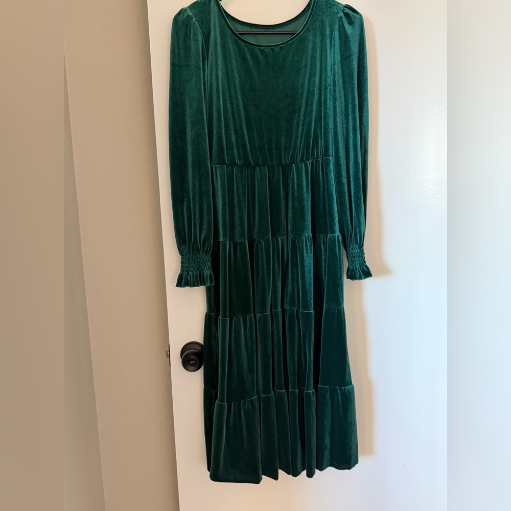 Green Velvet Dress
